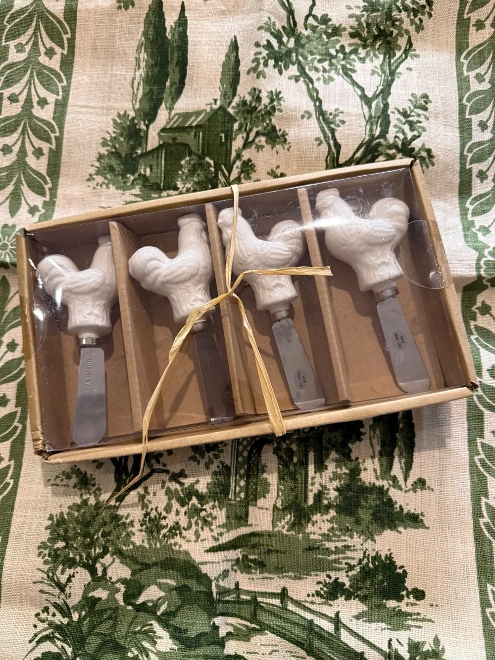 Set of 4 Rooster Farmhouse Cheese or Dip or Jam Spreaders